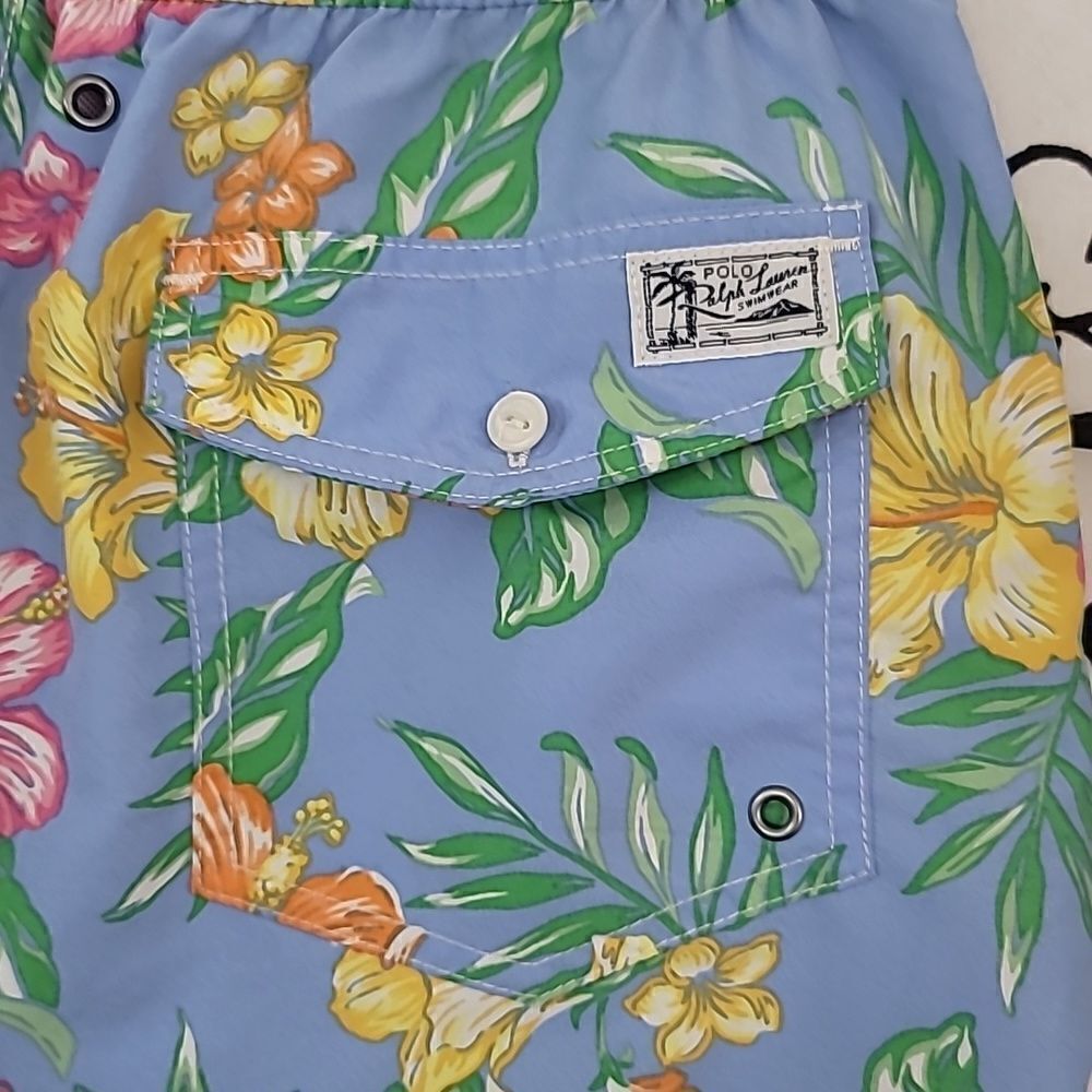 Polo Ralph Lauren Mens Multi Floral Lined Swim Trunks size Small - Picture 5 of 9